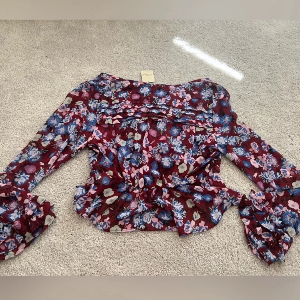 Free People - Maybel Floral Blouse-Size Medium - Picture 9 of 9